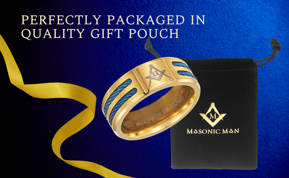 MasonicMan Mens Titanium Freemason Masonic Ring