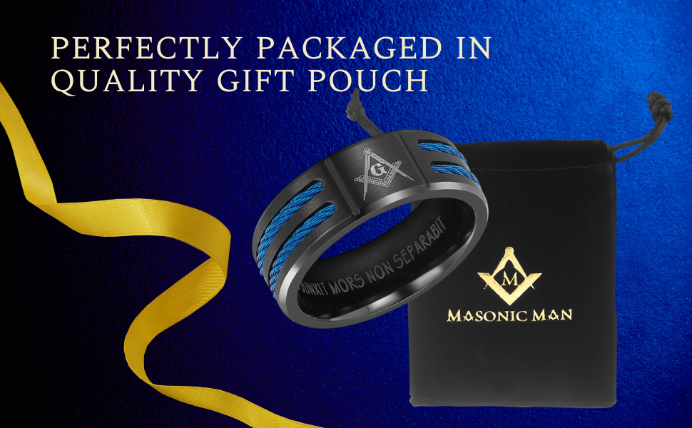 MasonicMan Mens Titanium Freemason Masonic Ring