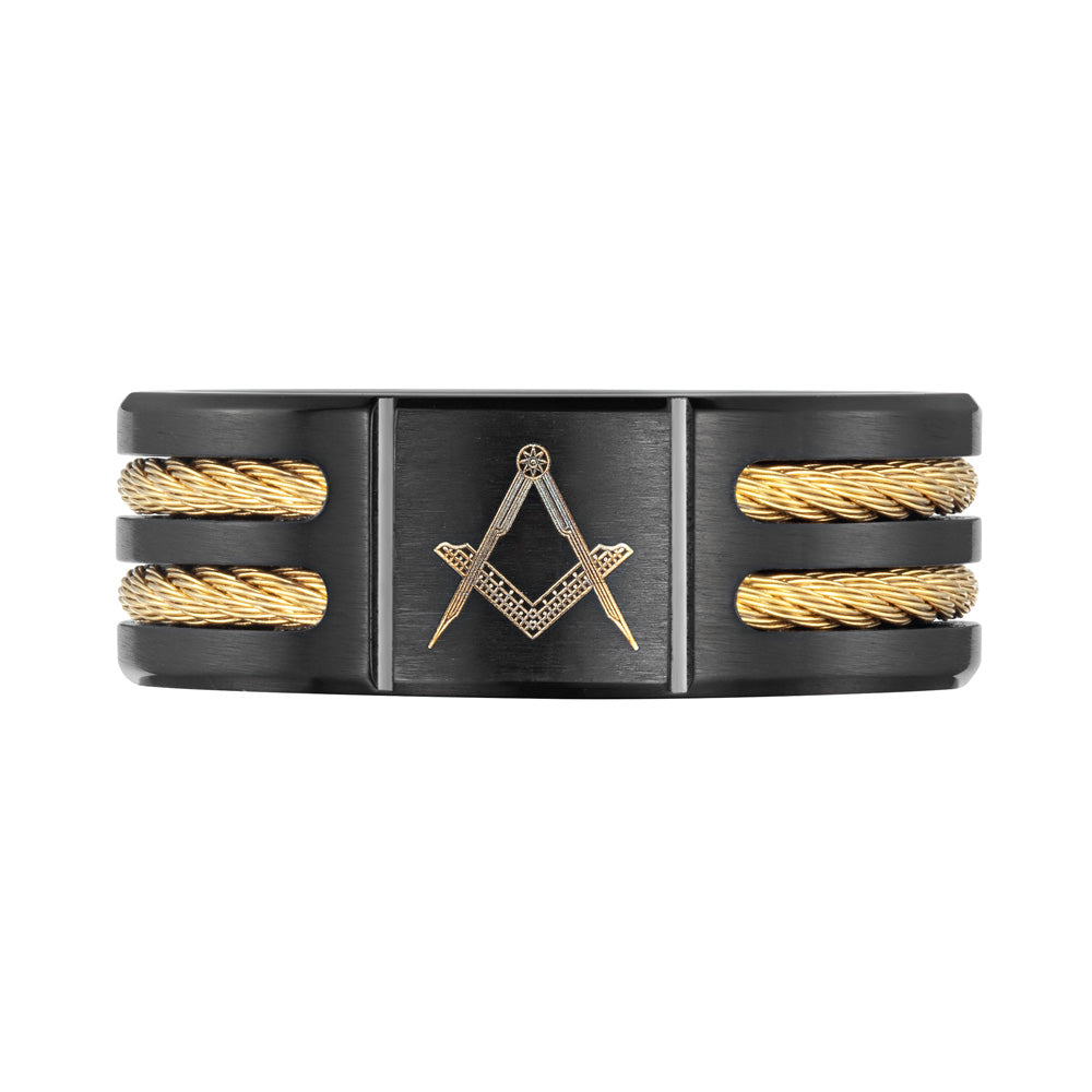 MasonicMan Mens Titanium Freemason Masonic Ring