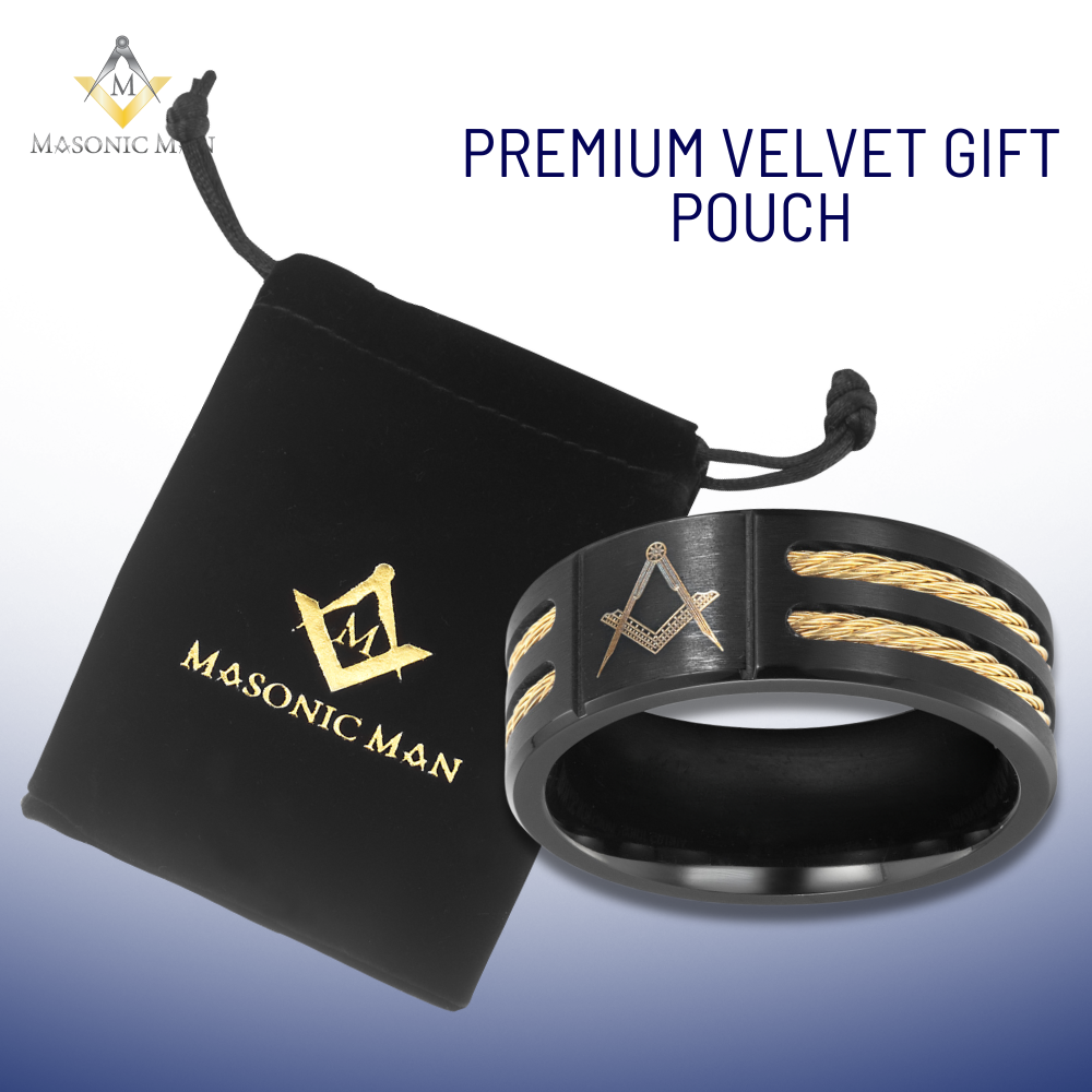 MasonicMan Mens Titanium Freemason Masonic Ring