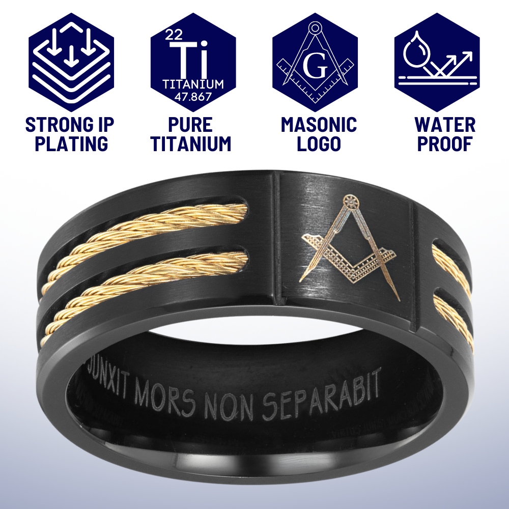 MasonicMan Mens Titanium Freemason Masonic Ring