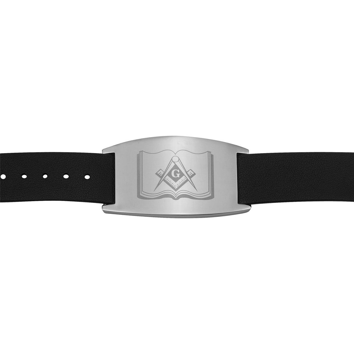MasonicMan Leather Freemasonry Masonic Bracelet with Square and Compass on Bible in Gift Box …