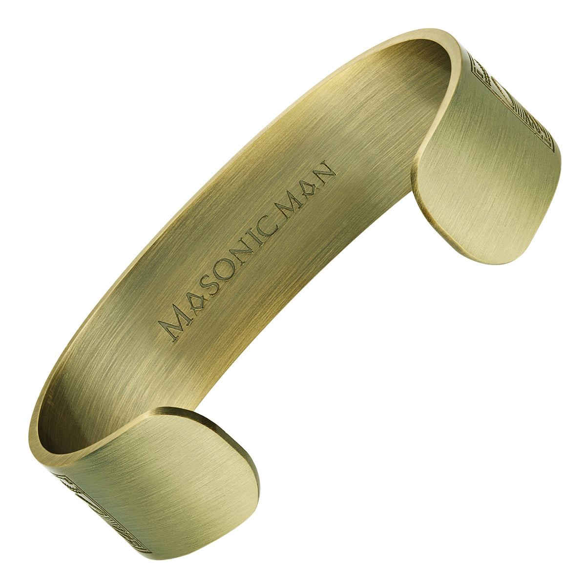 MasonicMan S&amp;C on Bible Pure Copper Bangle Bracelet - Antique Gold Finish