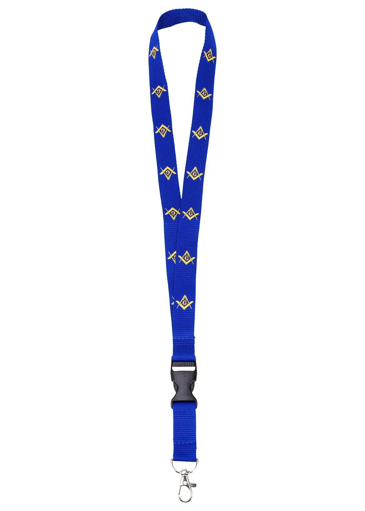 MasonicMan Blue Lanyard with Square and Compass and Clasp