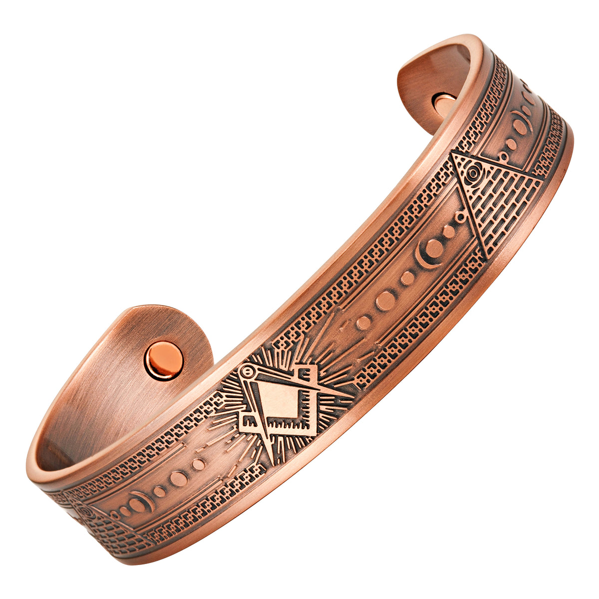 MasonicMan Engraved Pure Copper Bangle Bracelet