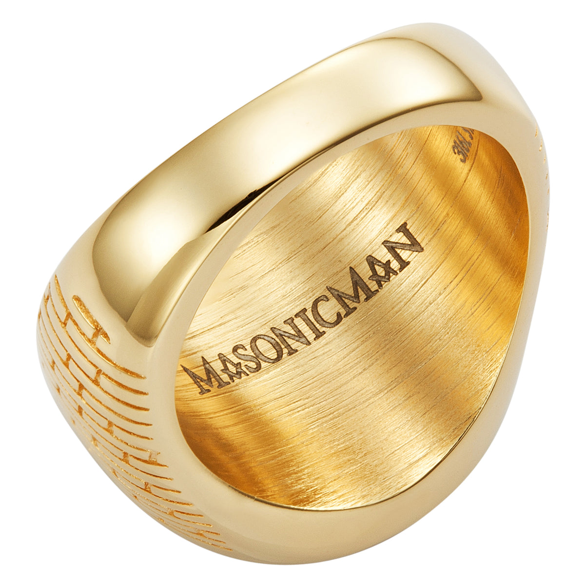 MasonicMan Square and Compass on Bible Stainless Steel Ring