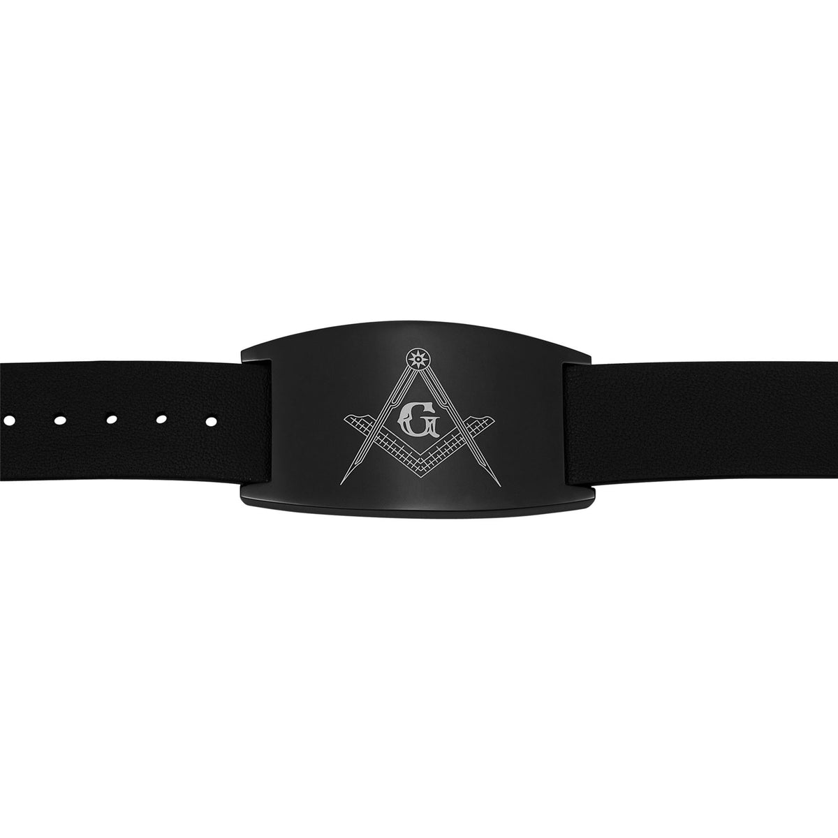 MasonicMan Leather Freemasonry Masonic Bracelet with Square and Compass in Gift Box …