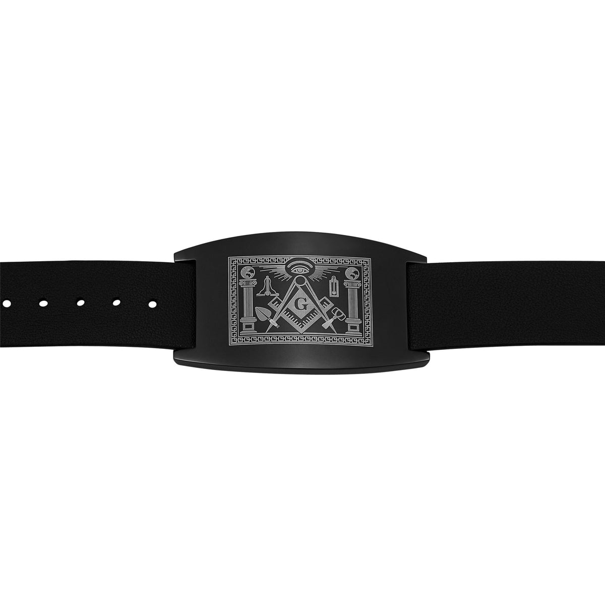 MasonicMan Leather Freemasonry Masonic Bracelet with Working Tools Design in Gift Box …